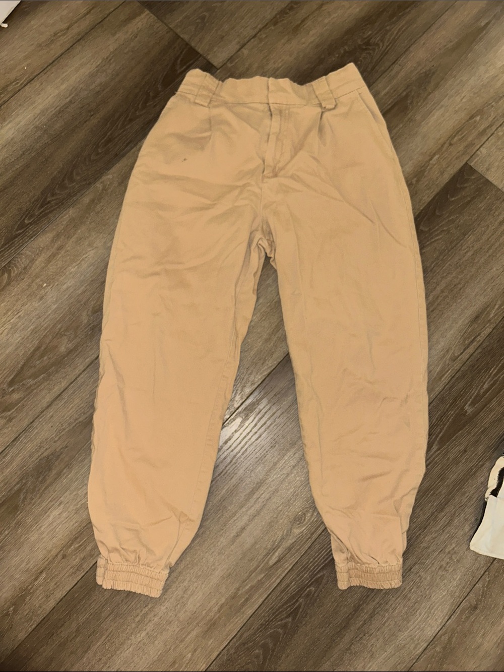 Women’s Tan Jogger Pants - Casual Elastic Ankle Trousers